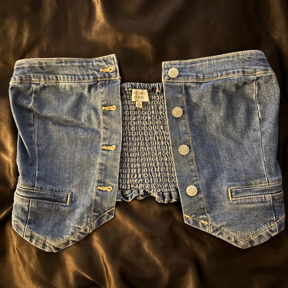 Love Tree Blue Denim Tube Top